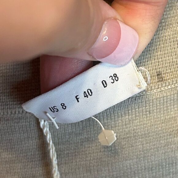 Akris Punto Heather Beige Wool Knit Mock Neck Cardigan Jacket Size 8 - Picture 7 of 8